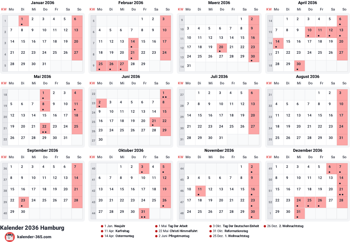 Vorschau des Kalenders