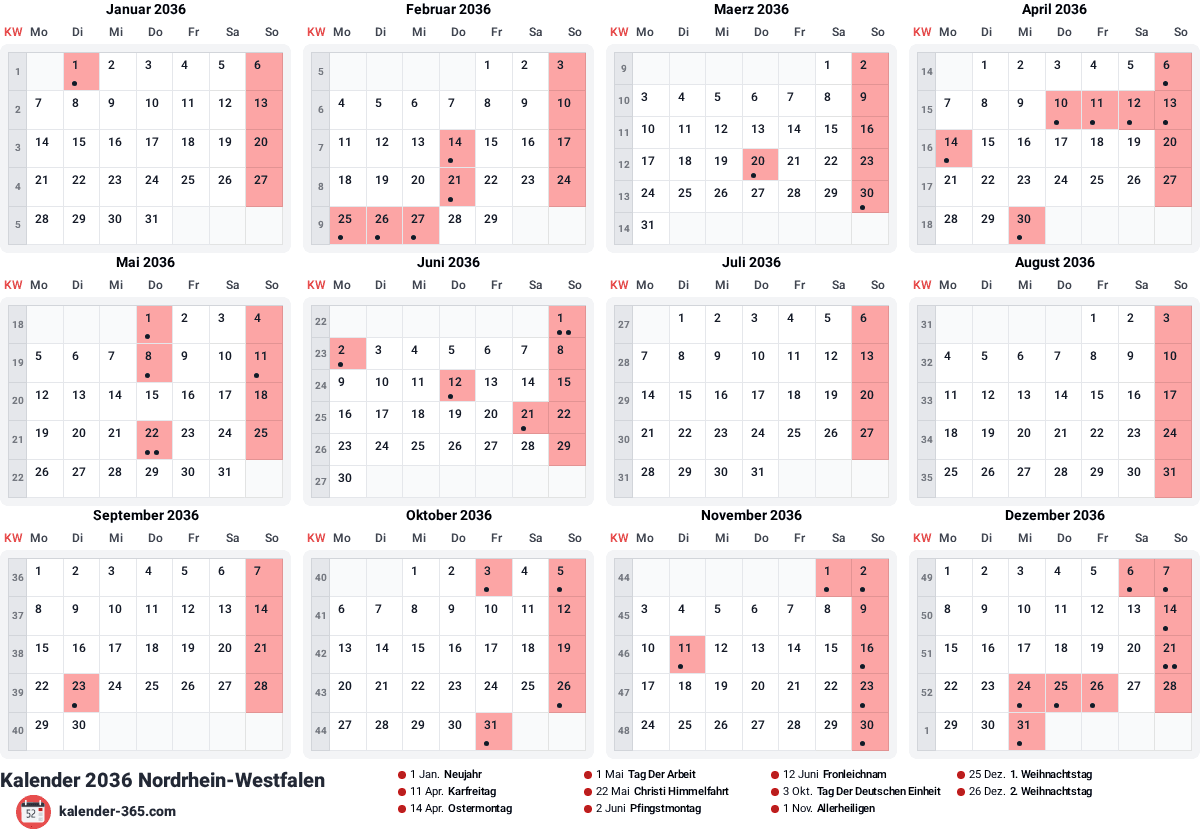 Vorschau des Kalenders