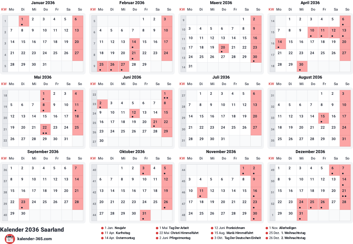 Vorschau des Kalenders