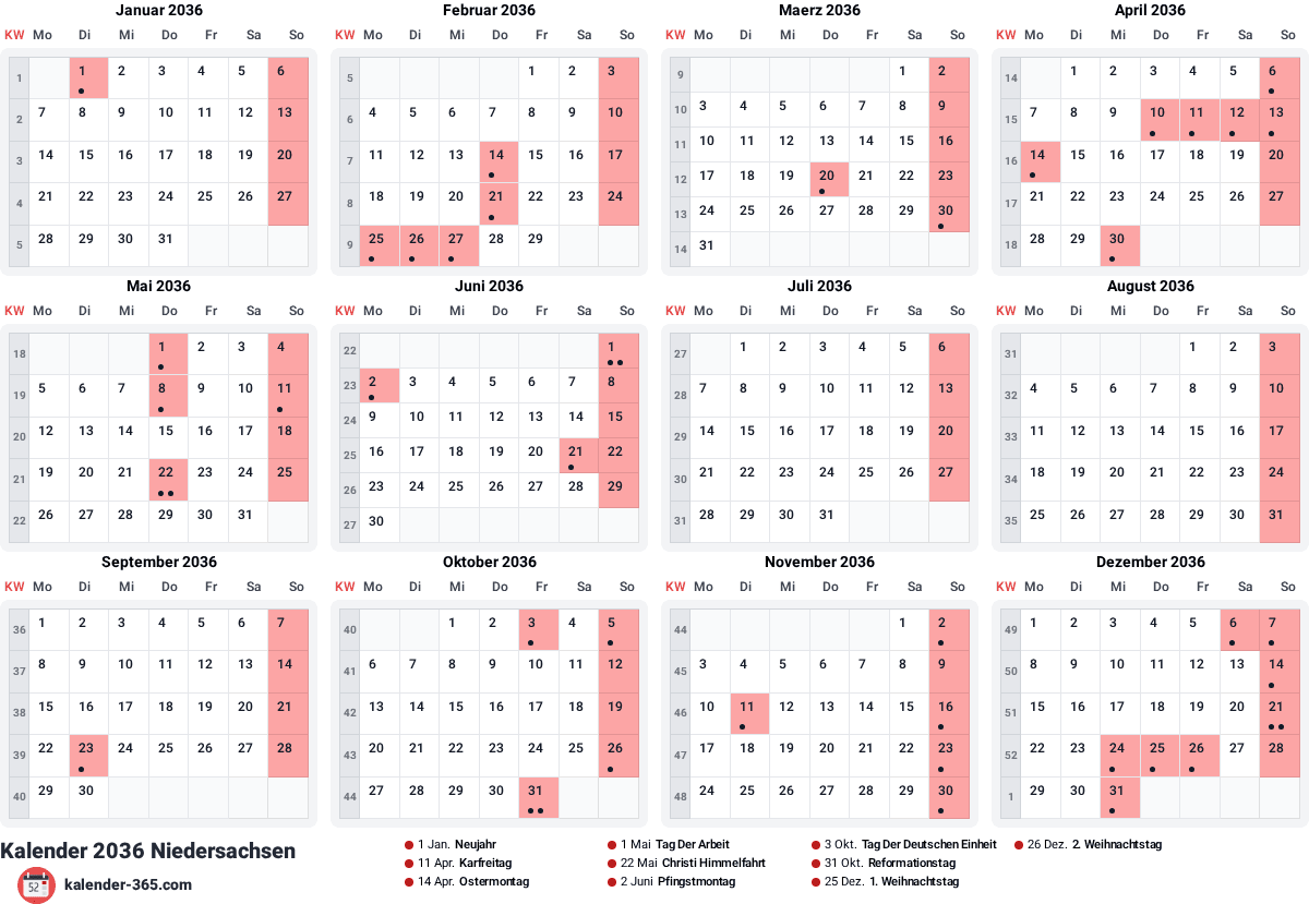 Vorschau des Kalenders